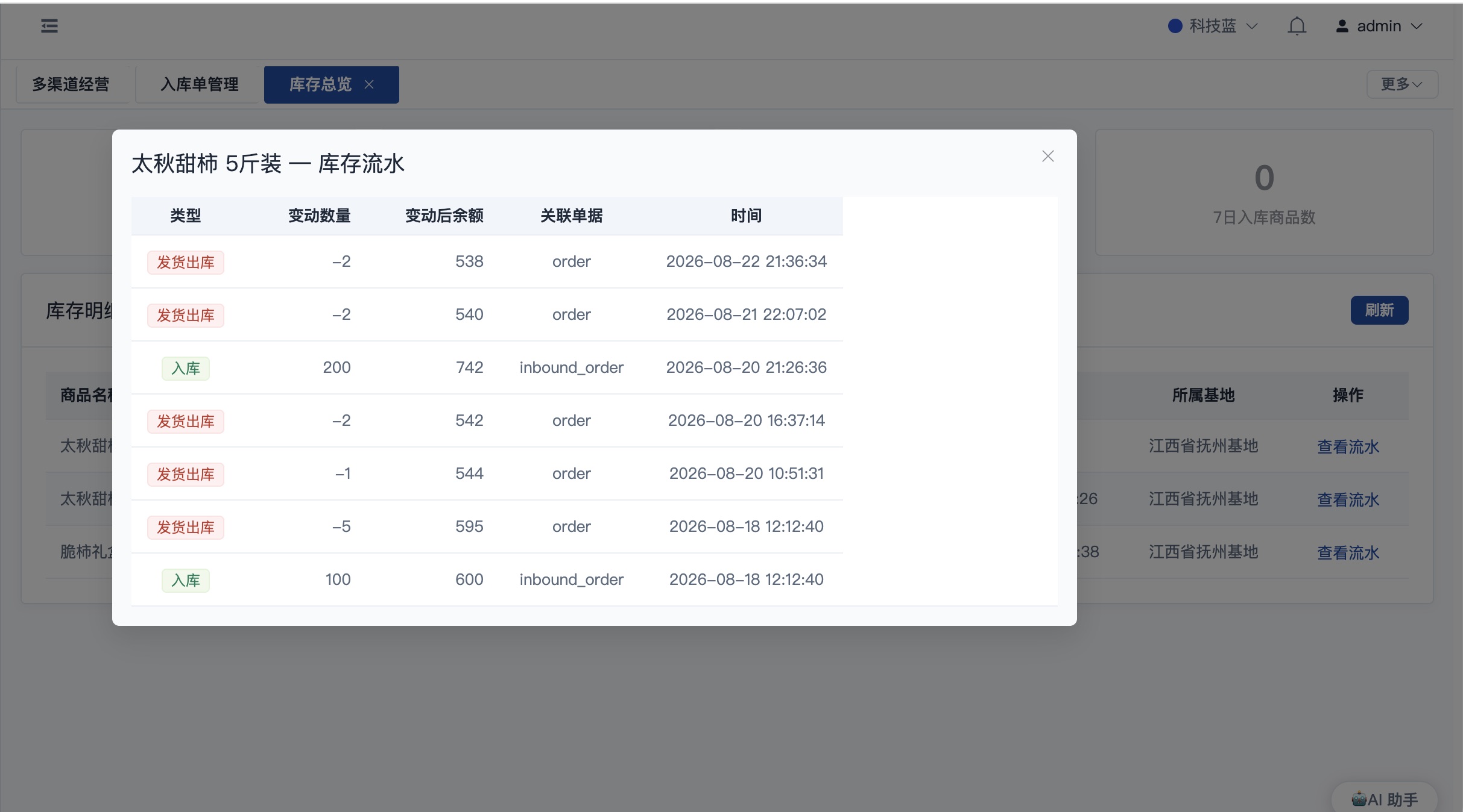 库存流水逐笔可查